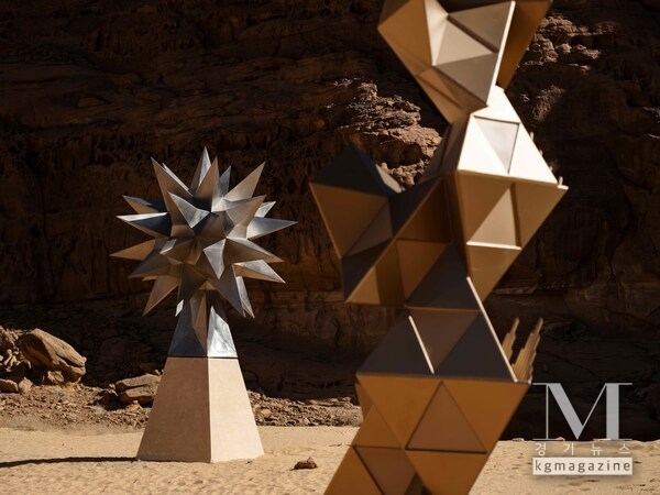 Mohammed AlSaleem, The Thorn, AlShuruf Unit, The Triangles, Flower Bud, and Al Ahilla, Desert X AlUla 2026 Artist, Courtesy of Lance Gerber