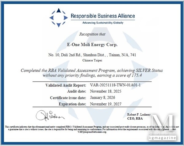 Molicel Achieves RBA Silver Status, Setting a New Benchmark for Ethical Battery Manufacturing